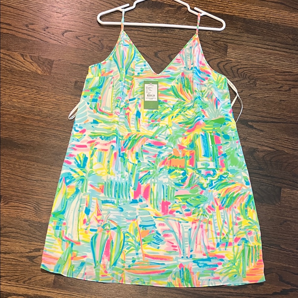 Lilly Pulitzer Multicolor Pastel Palm Print Slip Dress